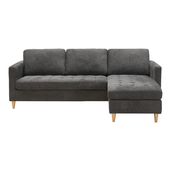 Schäslongsoffa FIRENZE Polyester Mörkgrå