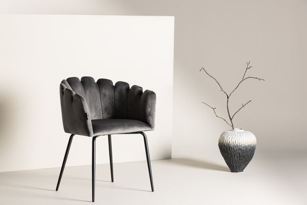 Matstolar LIMHAMN Sammet 76.5x61x54cm Grå-1st