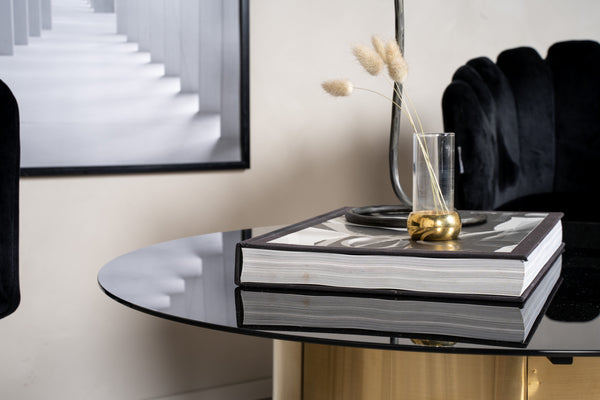 Couchtisch YSTAD ⌀80cm-Glas Schwarz