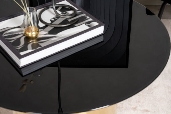 Couchtisch YSTAD ⌀80cm-Glas Schwarz