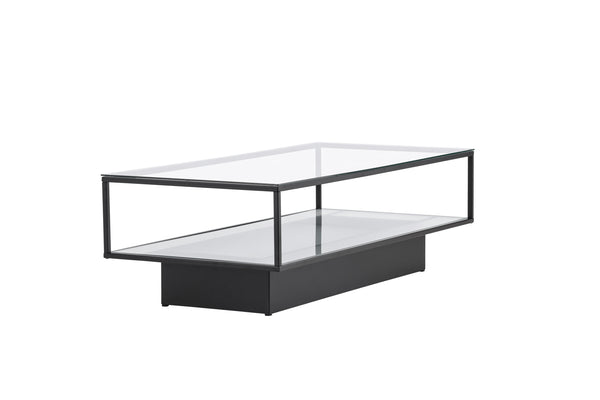Soffbord MAGLEHEM Glas 130x60x38 Svart