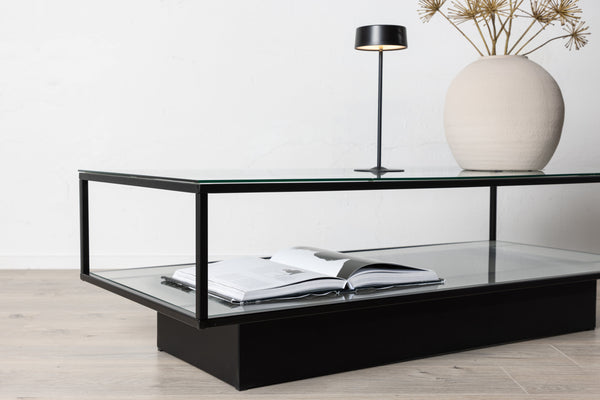 Soffbord MAGLEHEM Glas 130x60x38 Svart