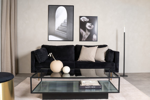 Soffbord MAGLEHEM Glas 130x60x38 Svart