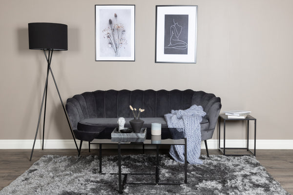 3-Sits Soffa CALAIS Polyester Mörkgrå