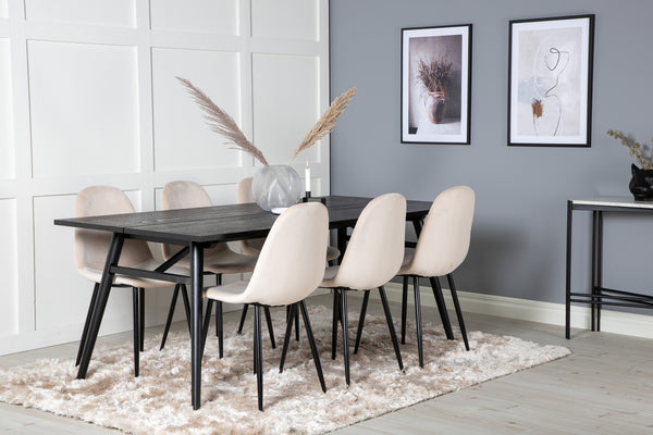 MATBORD SLEEK Veneer 95x195 cm-Svart