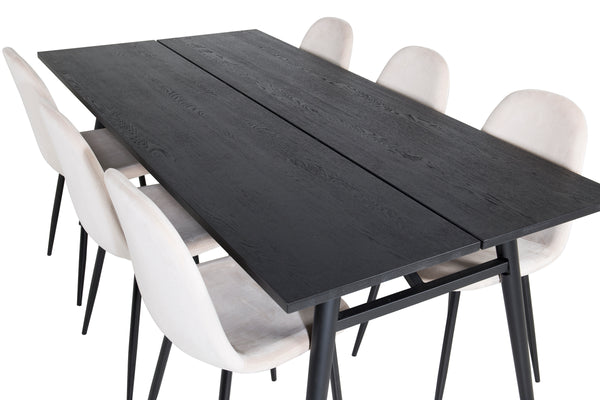 MATBORD SLEEK Veneer 95x195 cm-Svart