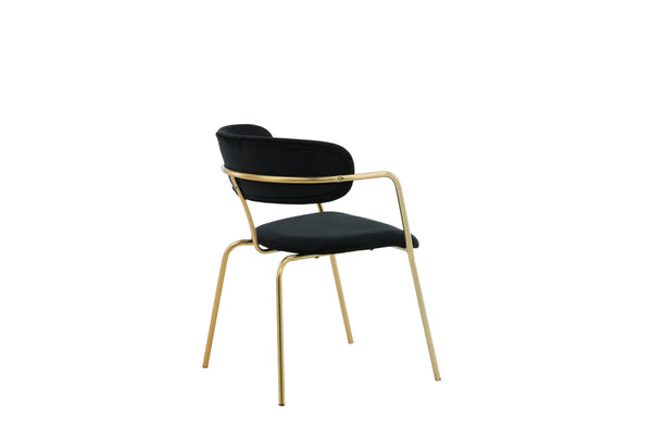 Matstolar ARROW Sammet 79x58x61cm Svart-2st