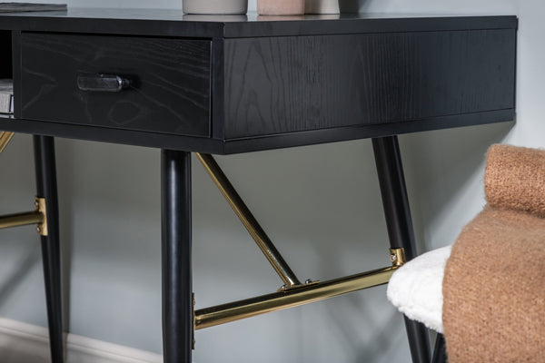 Skrivbord GOLD MDF 60x110 cm-Svart