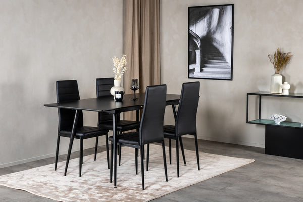 DINING TABLE SILAR MDF 90x120 cm-Black