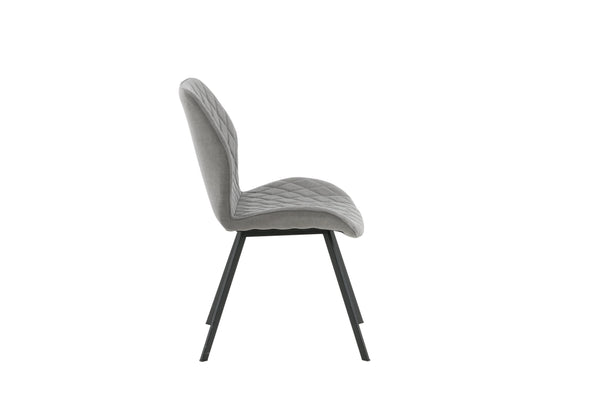 Dining chairs GEMMA Polyester 90x50x63cm Grey-2pcs