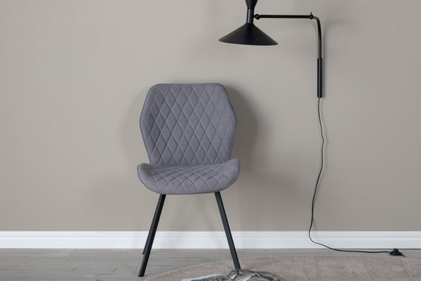 Dining chairs GEMMA Polyester 90x50x63cm Grey-2pcs