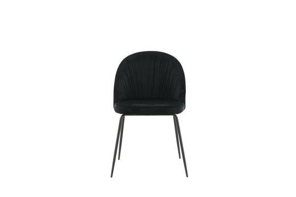 Matstolar WRINKLES Sammet 79.5x49x50cm Svart-2st