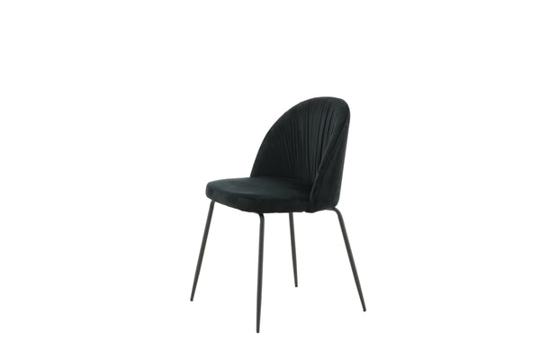 Matstolar WRINKLES Sammet 79.5x49x50cm Svart-2st