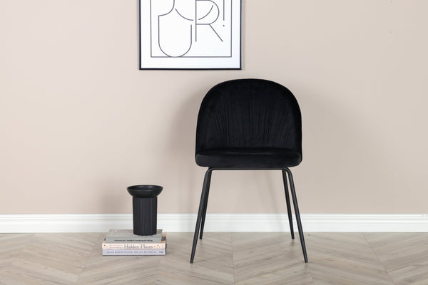 Matstolar WRINKLES Sammet 79.5x49x50cm Svart-2st