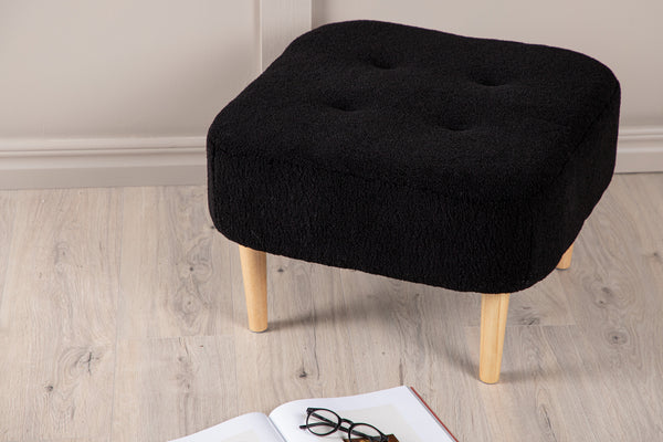 Puff SALINA Polyester Svart