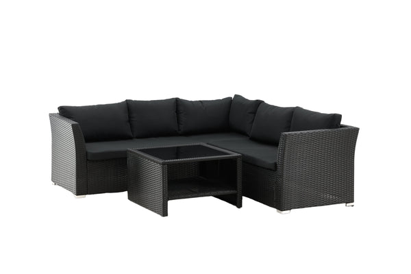 Corner groups HAITI Faux rattan Black
