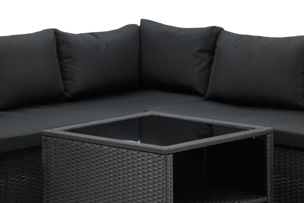 Corner groups HAITI Faux rattan Black