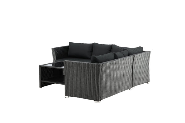 Corner groups HAITI Faux rattan Black