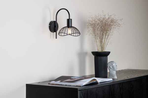 Vägglampa ELSA Stål LED E14-Svart