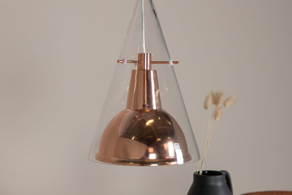 Taklampa SIRIUS Glas E27-Koppar
