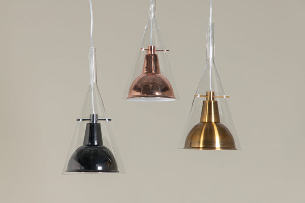 Taklampa SIRIUS Glas E27-Svart