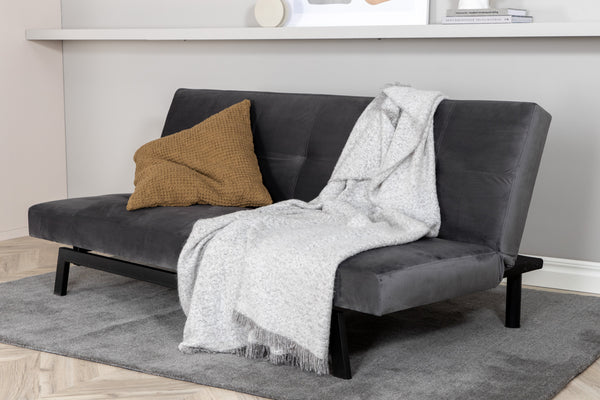 Bäddsoffa BODIL  Sammet Mörkgrå