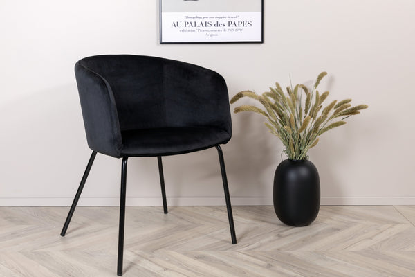 Matstolar BERIT Sammet 78x55x55cm Svart-1st