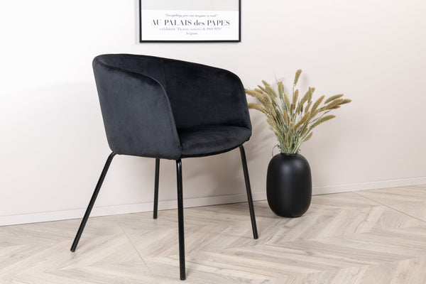 Matstolar BERIT Sammet 78x55x55cm Svart-1st