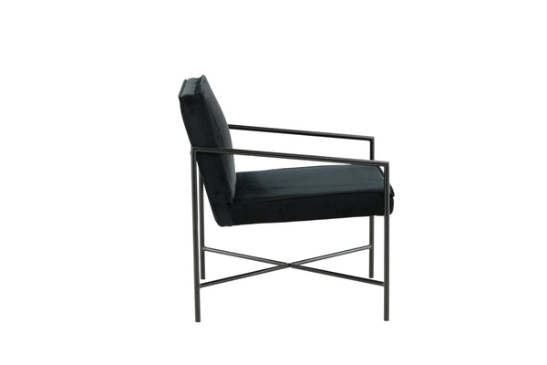 Fåtölj RAKEL Sammet 65x78x66cm-Svart