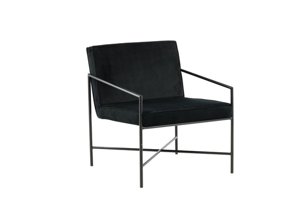 Fåtölj RAKEL Sammet 65x78x66cm-Svart