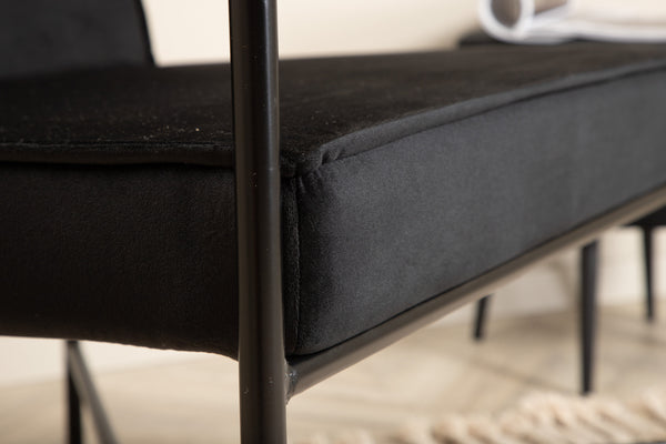 Fåtölj RAKEL Sammet 65x78x66cm-Svart
