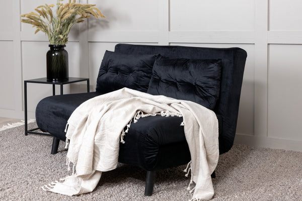 Bäddsoffa VICKY Sammet Svart