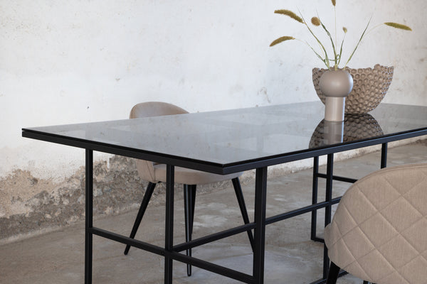 MATBORD LEIF Glas 90x200 cm-Svart