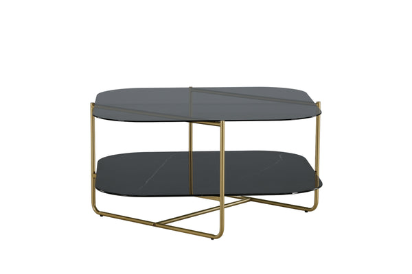 Soffbord UN-LINE 85x85cm-Glas Svart