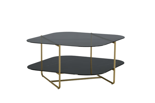 Soffbord UN-LINE 85x85cm-Glas Svart