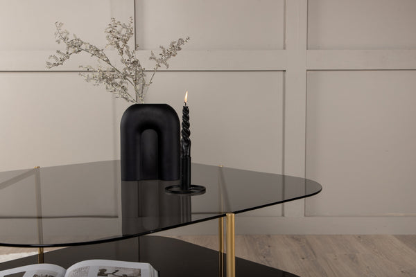 Soffbord UN-LINE 85x85cm-Glas Svart