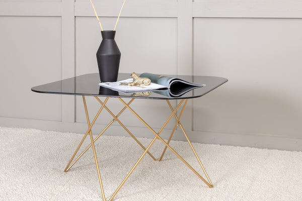 Soffbord TRISTAR 80x80cm-Glas Svart