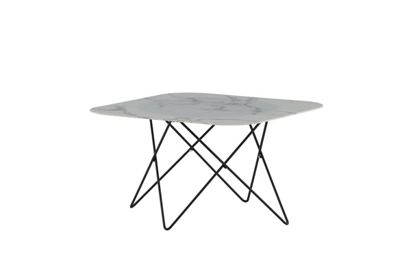 Soffbord TRISTAR 80x80cm-Glas Vit