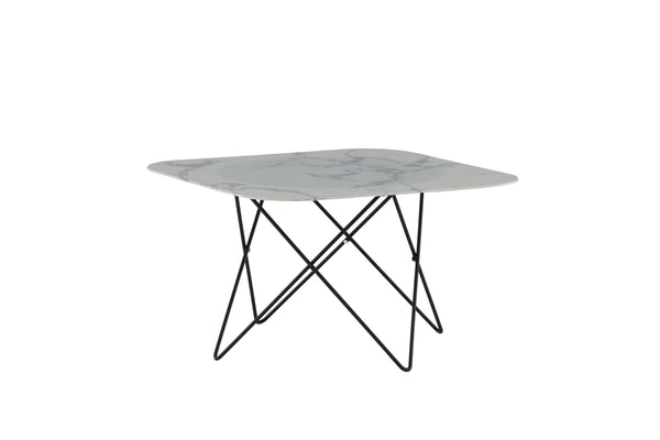 Soffbord TRISTAR 80x80cm-Glas Vit