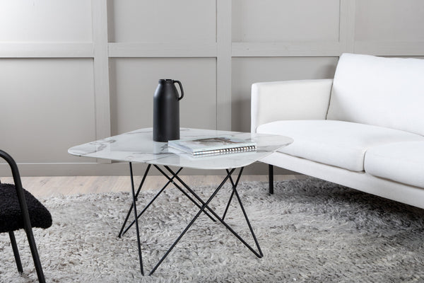 Soffbord TRISTAR 80x80cm-Glas Vit