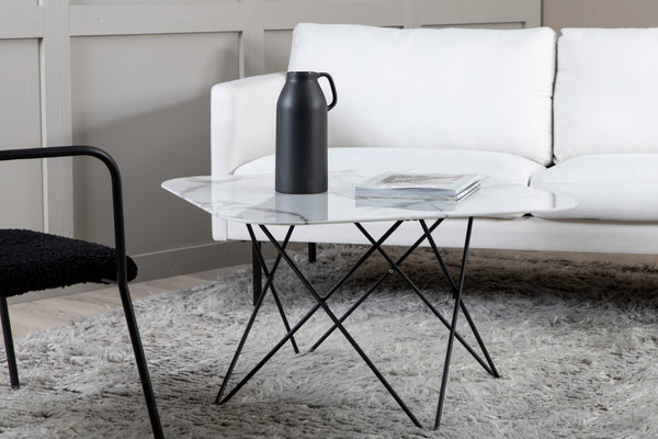 Soffbord TRISTAR 80x80cm-Glas Vit