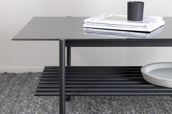 Soffbord VON STAF 120x60cm-Glas Svart