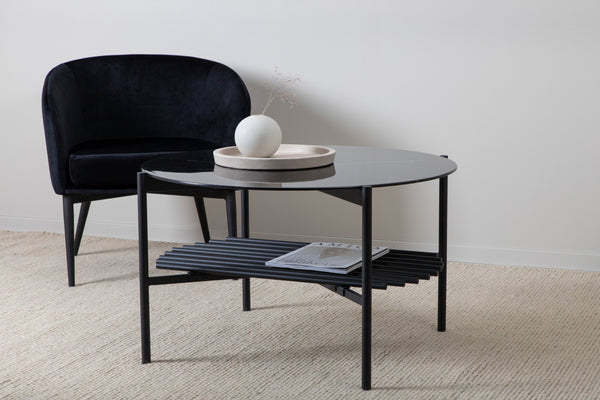 Soffbord VON STAF ⌀80cm-Glas Svart