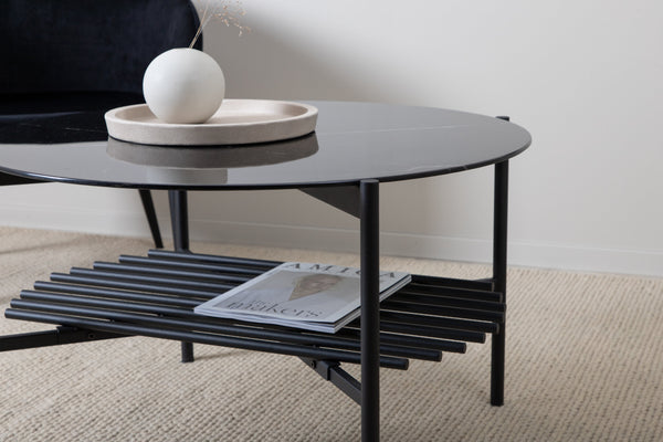 Soffbord VON STAF ⌀80cm-Glas Svart