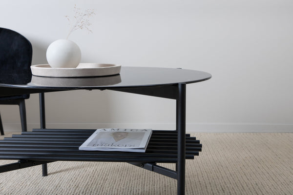Soffbord VON STAF ⌀80cm-Glas Svart