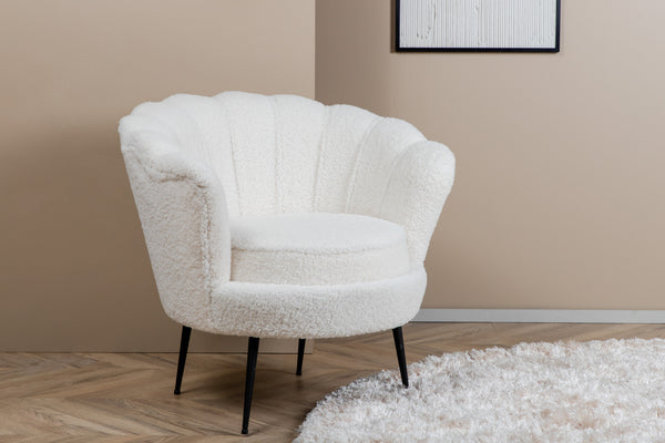 Fåtölj CALAIS Teddy 77x76x83cm-Vit