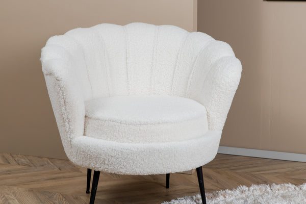 Fåtölj CALAIS Teddy 77x76x83cm-Vit