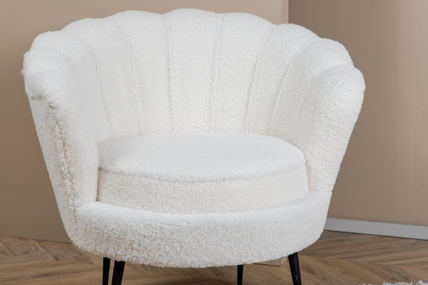 Fåtölj CALAIS Teddy 77x76x83cm-Vit