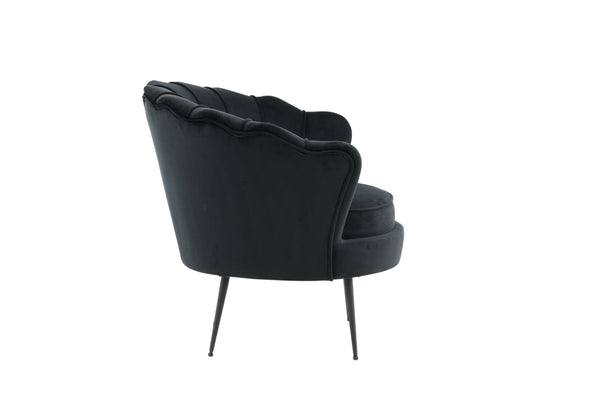 Fåtölj CALAIS Sammet 77x45x83cm-Svart