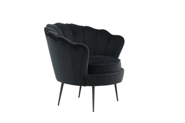 Fåtölj CALAIS Sammet 77x45x83cm-Svart